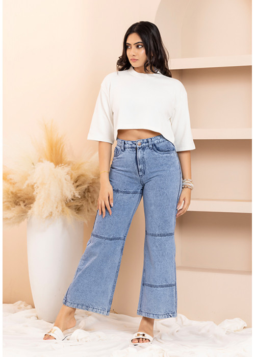 ACID WASH WIDE LEG PANT